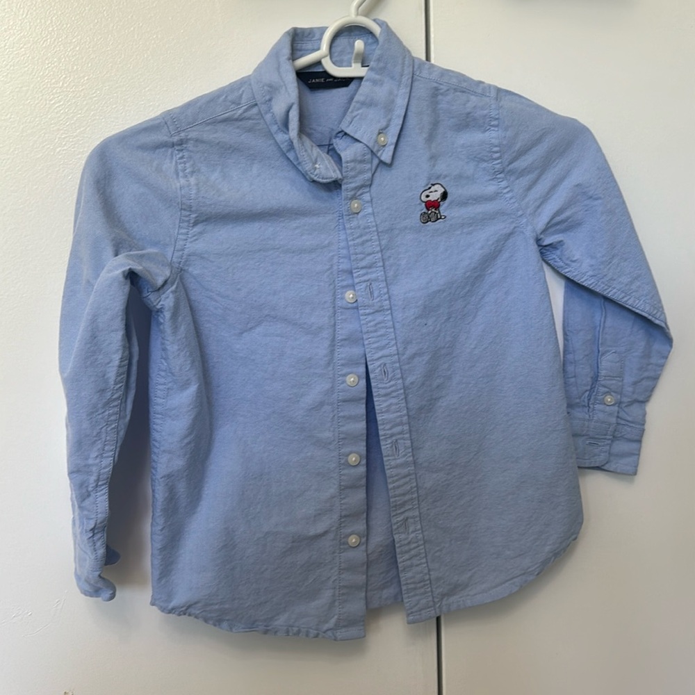 Janie and Jack x peanuts snoopy button down oxford shirt boys 5